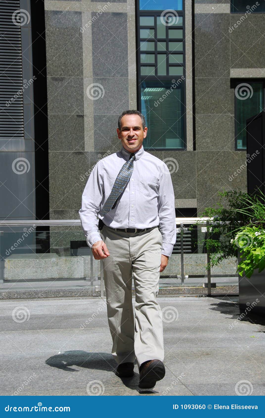 Businessman walk downtown stock photo. Image of shirt 1093060