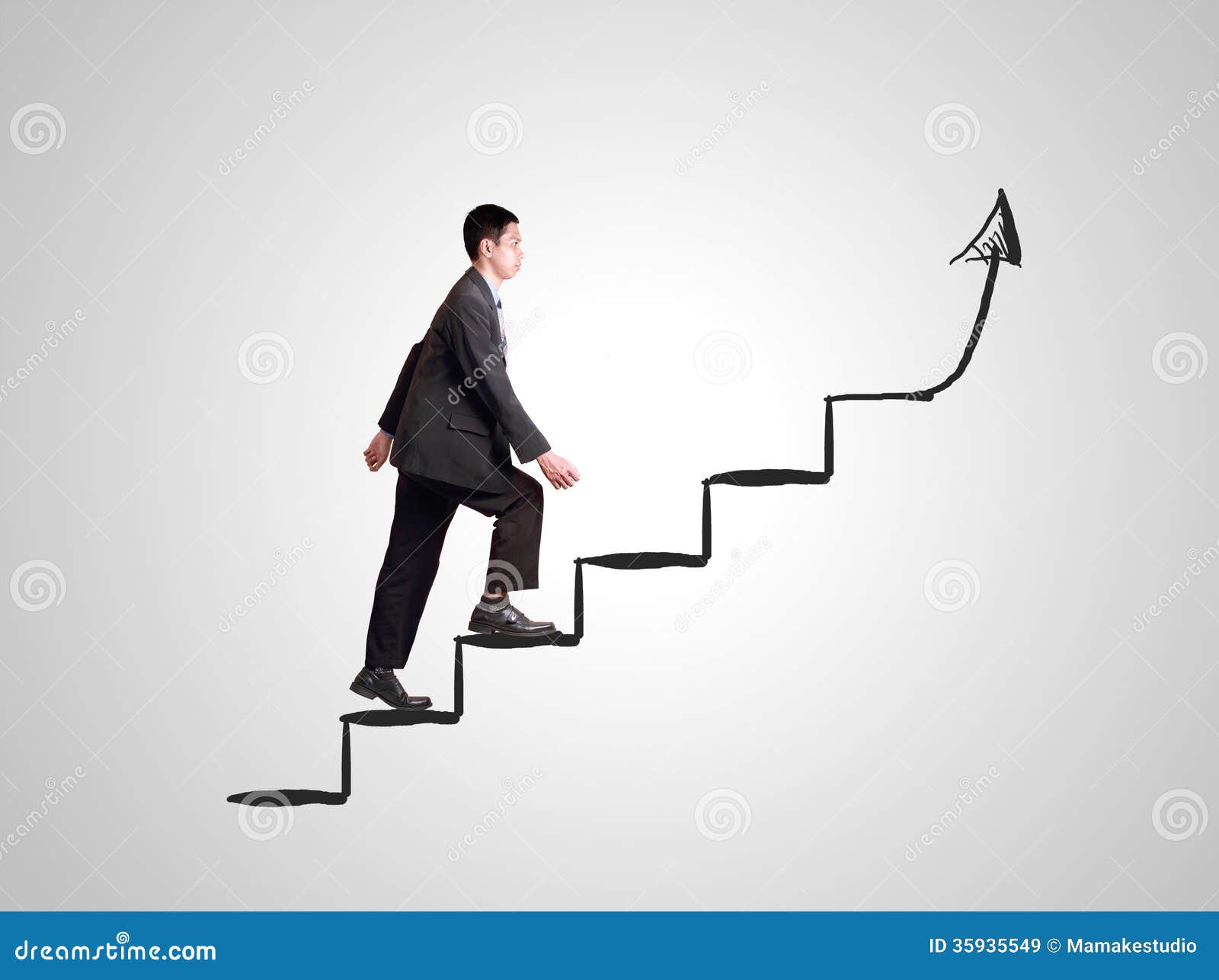 Businessman Drawing Path Direction Of Success Stock Vector