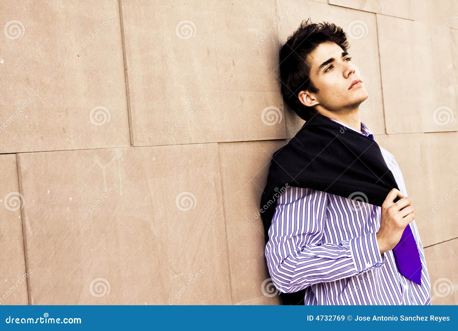 Businessman on wall stock image. Image of leadership, alone 4732769