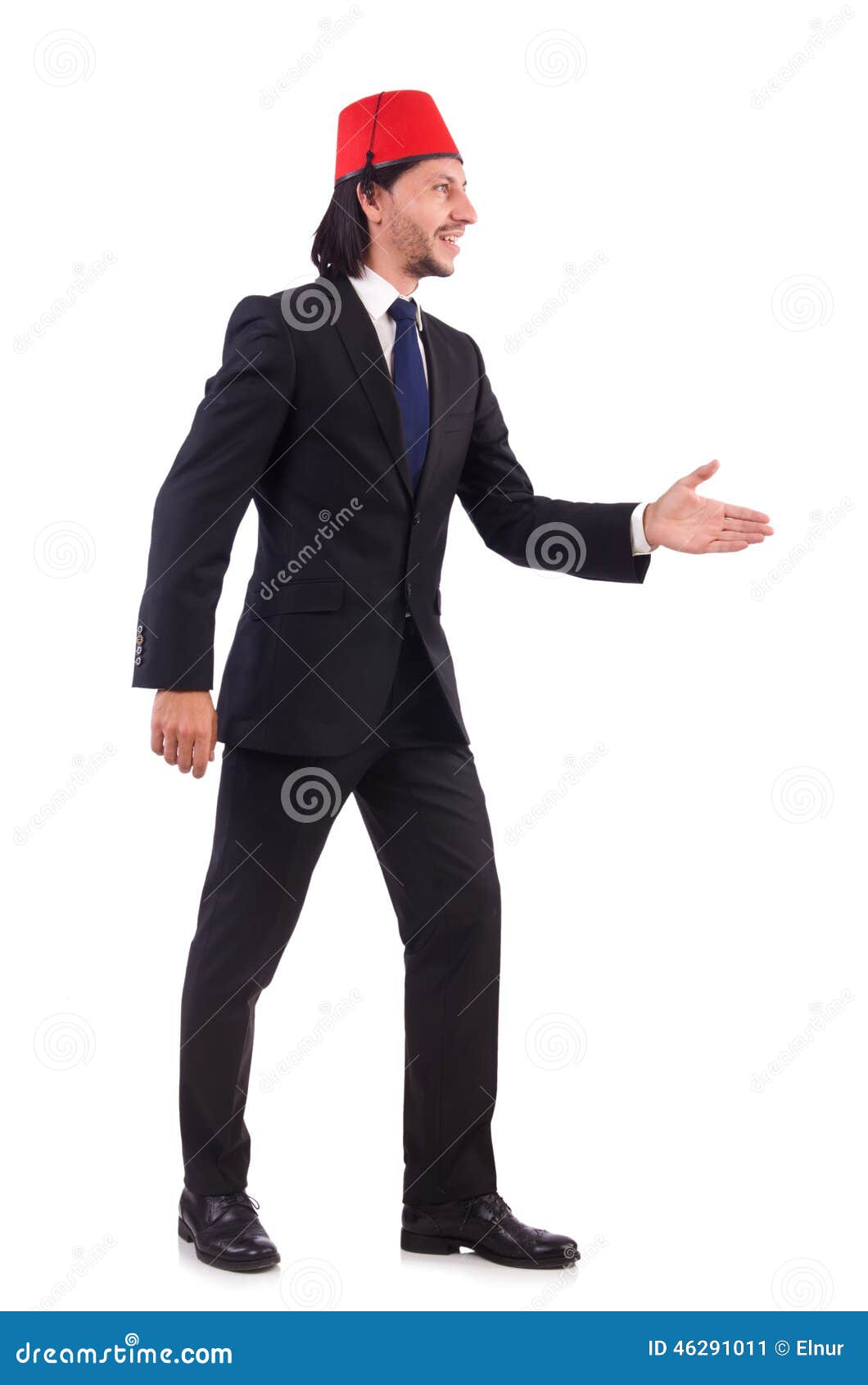 Businessman Wearing Fez Hat Isolated Stock Image Image of national