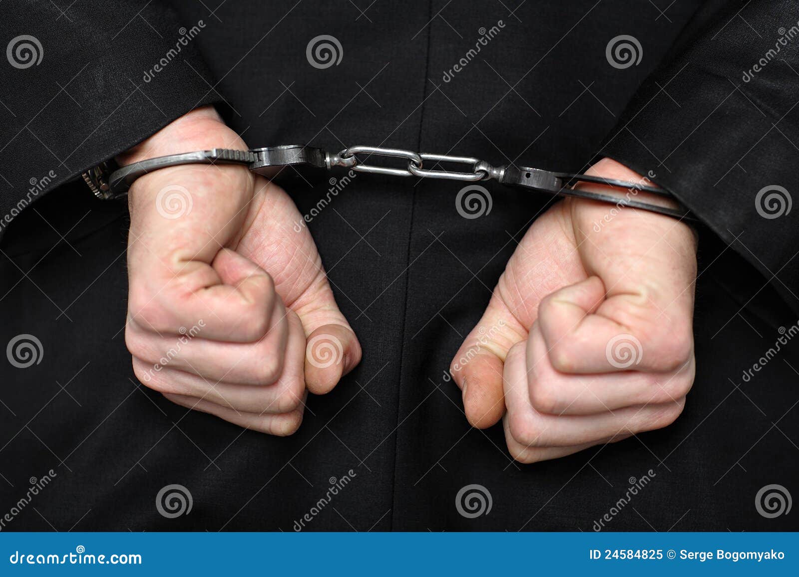 Businessman Wearing Handcuffs Stock Image Image of business, guilt