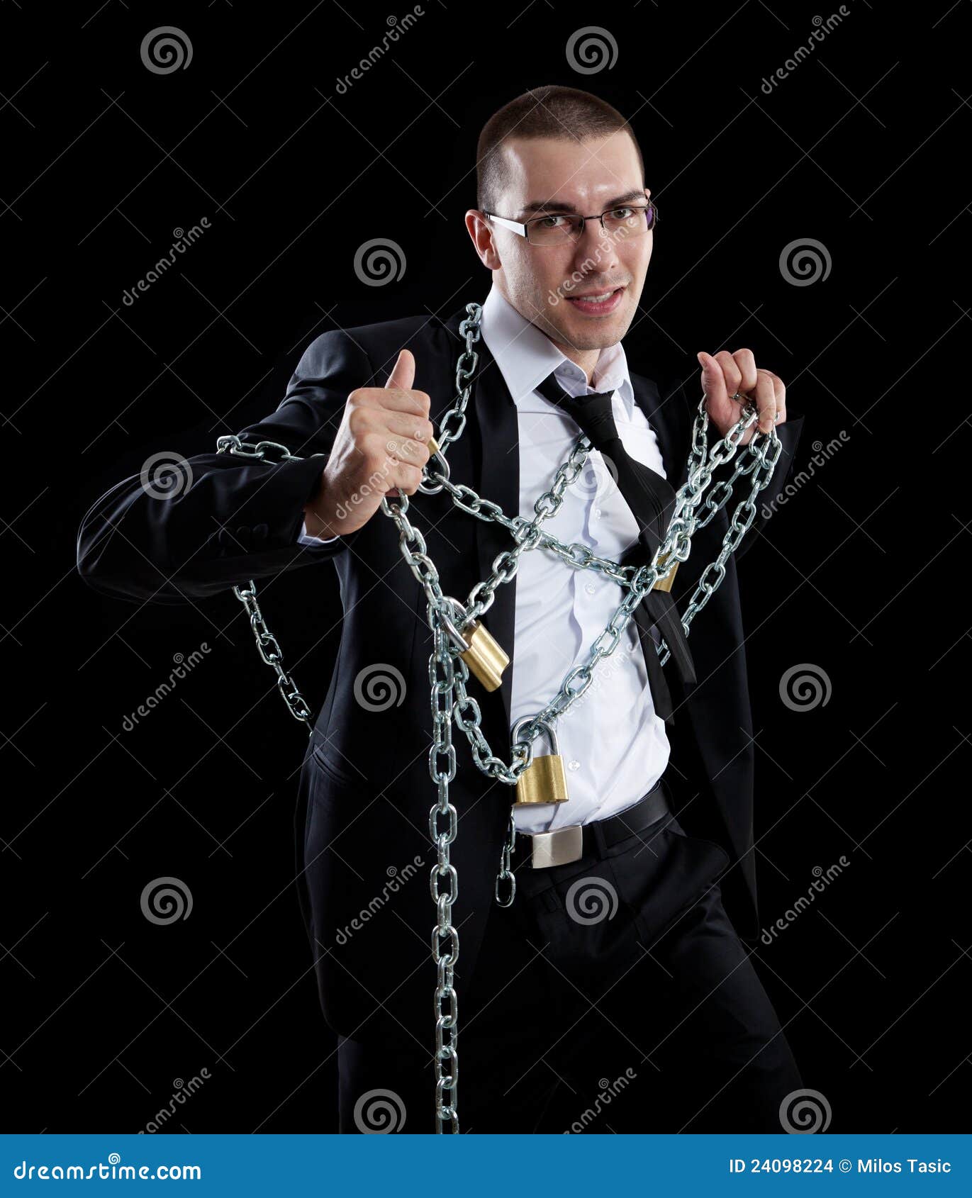 Businessman Who Breaks the Chains Stock Photo Image of jail, prisoner