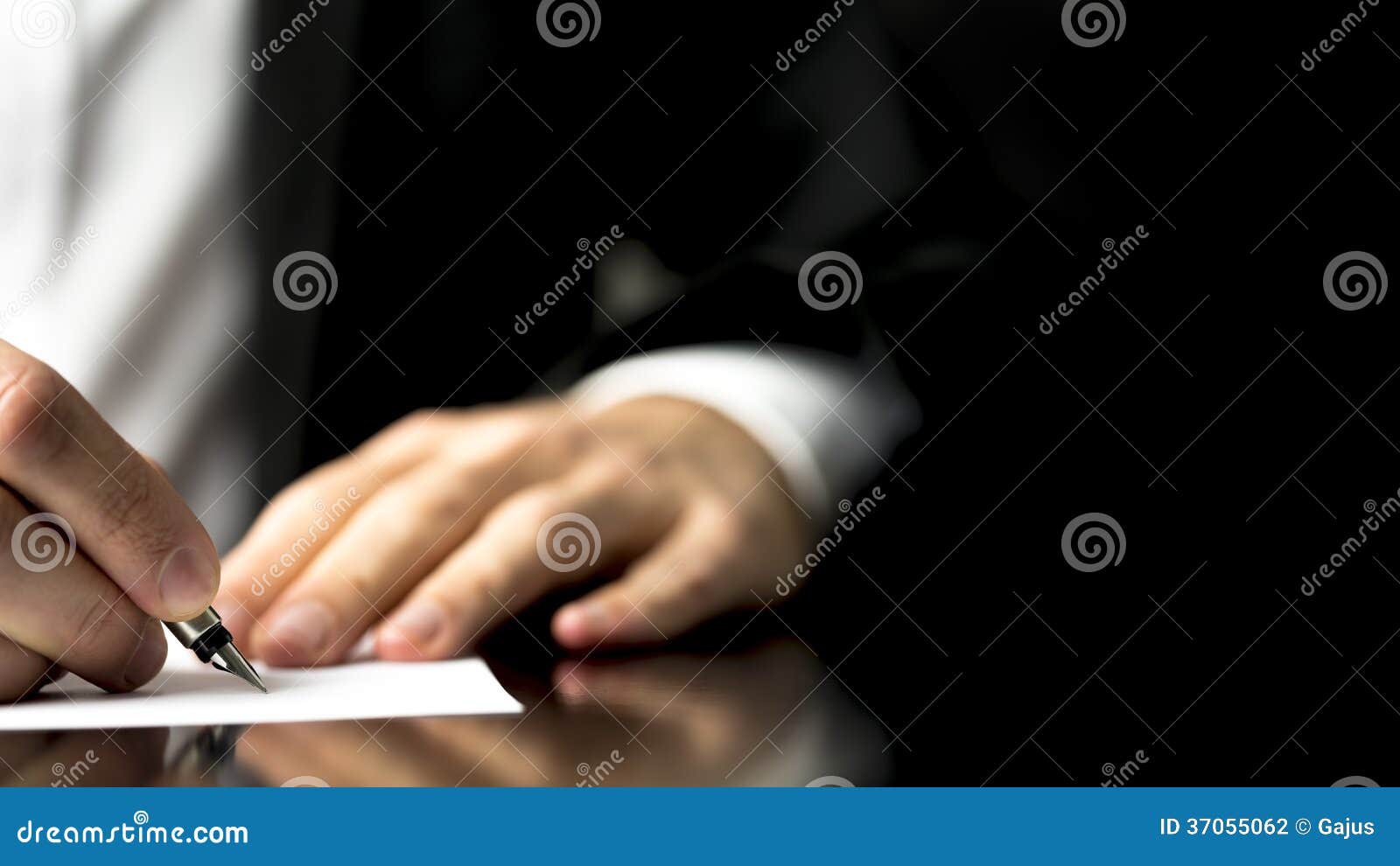businessman writing correspondence