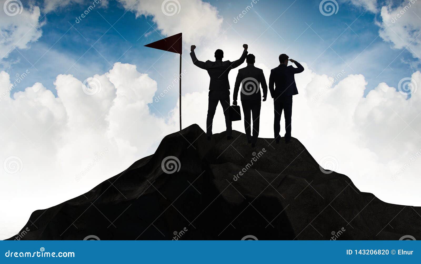 The Businessmen in Achievement and Teamwork Concept Stock Photo - Image ...