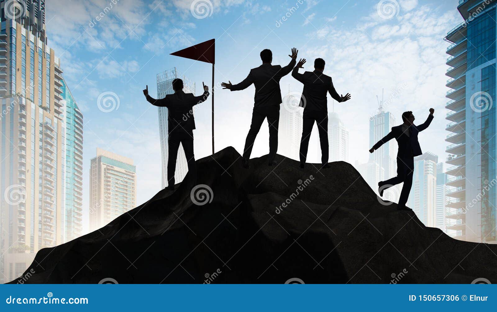 The Businessmen in Achievement and Teamwork Concept Stock Photo - Image ...