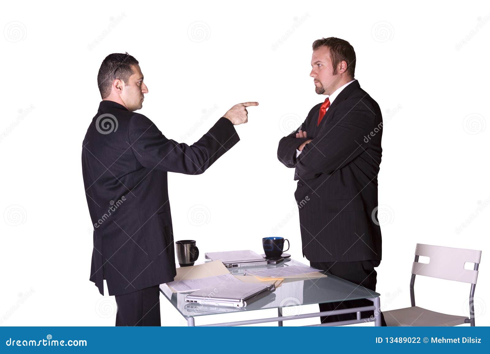 Businessmen Fighting Across the Desk Stock Photo Image of corporate