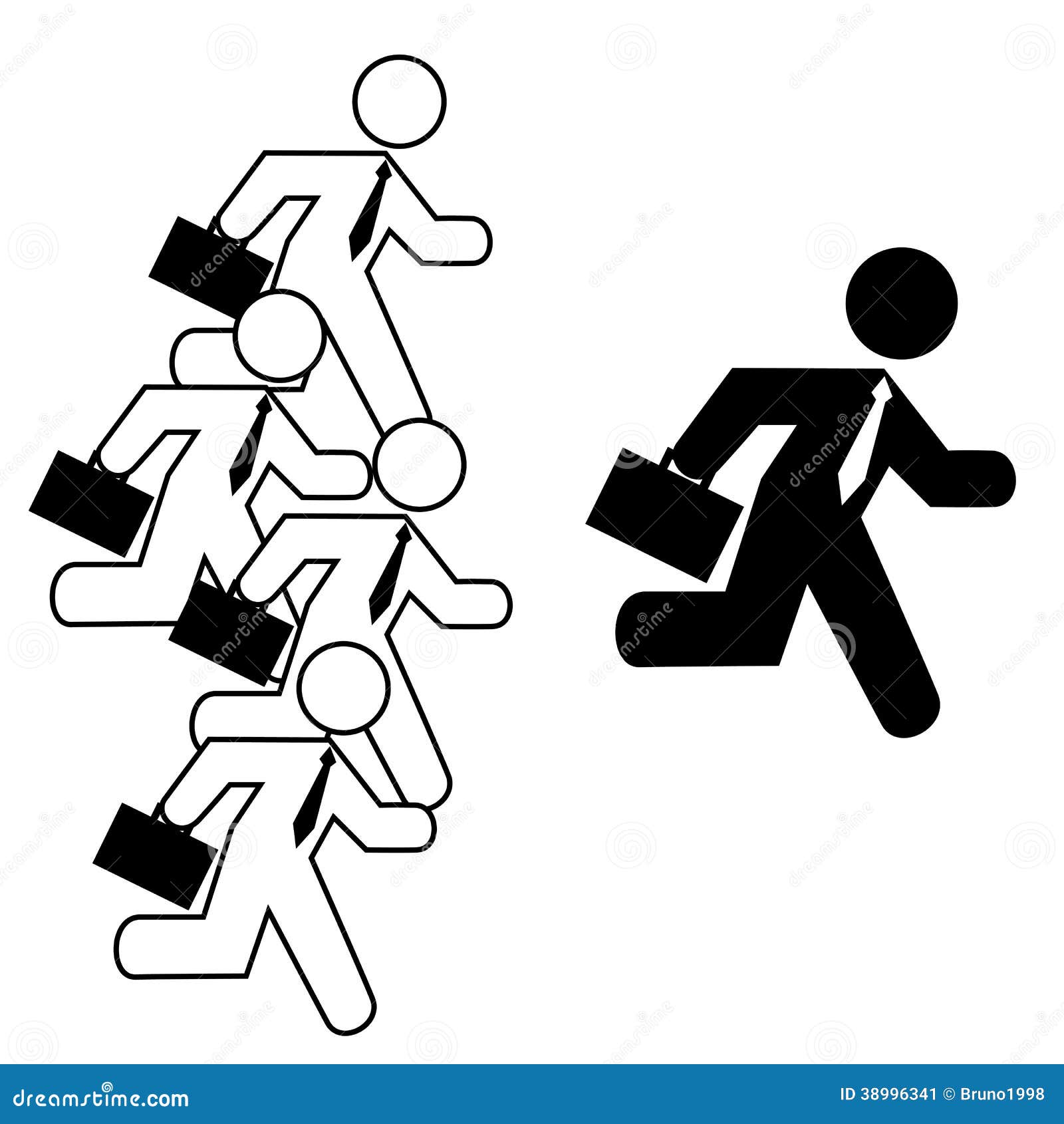 Businessmen running stock vector. Illustration of person - 38996341