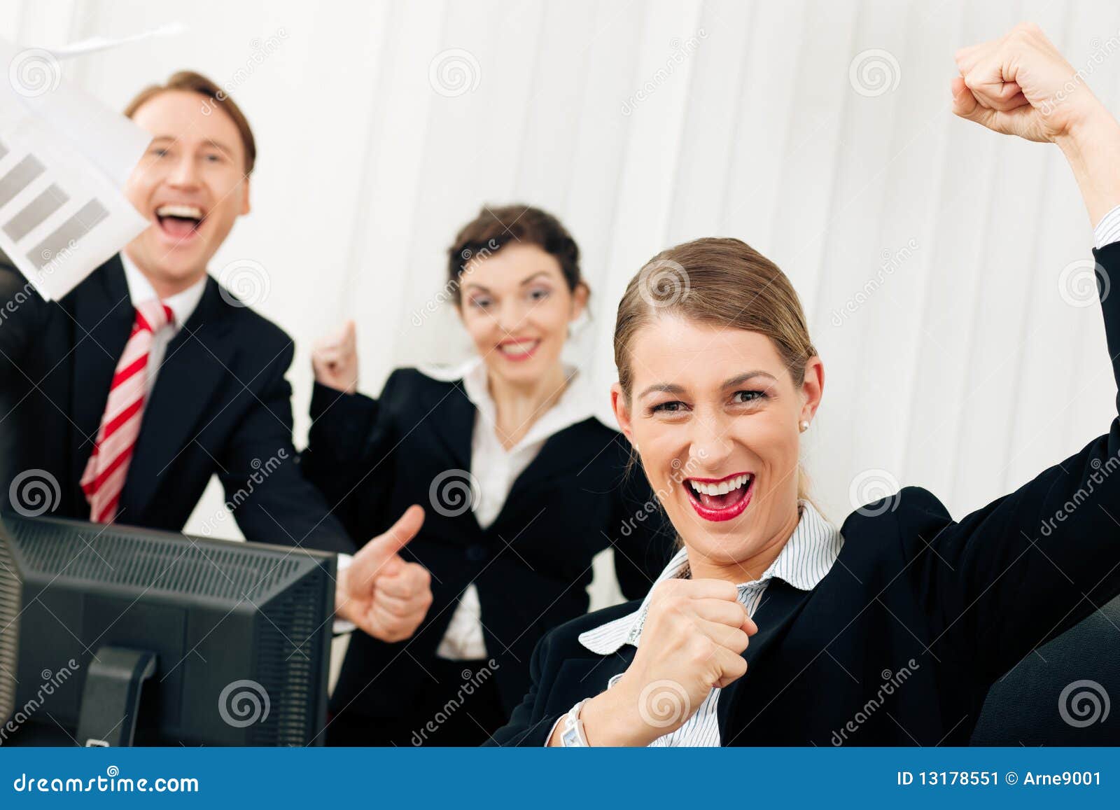 Businesspeople in Office Having Great Success Stock Image Image of