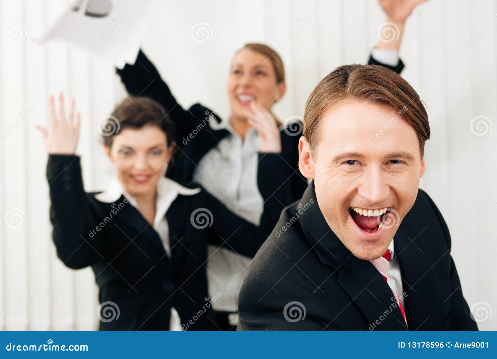 Businesspeople in Office Having Great Success Stock Photo Image of
