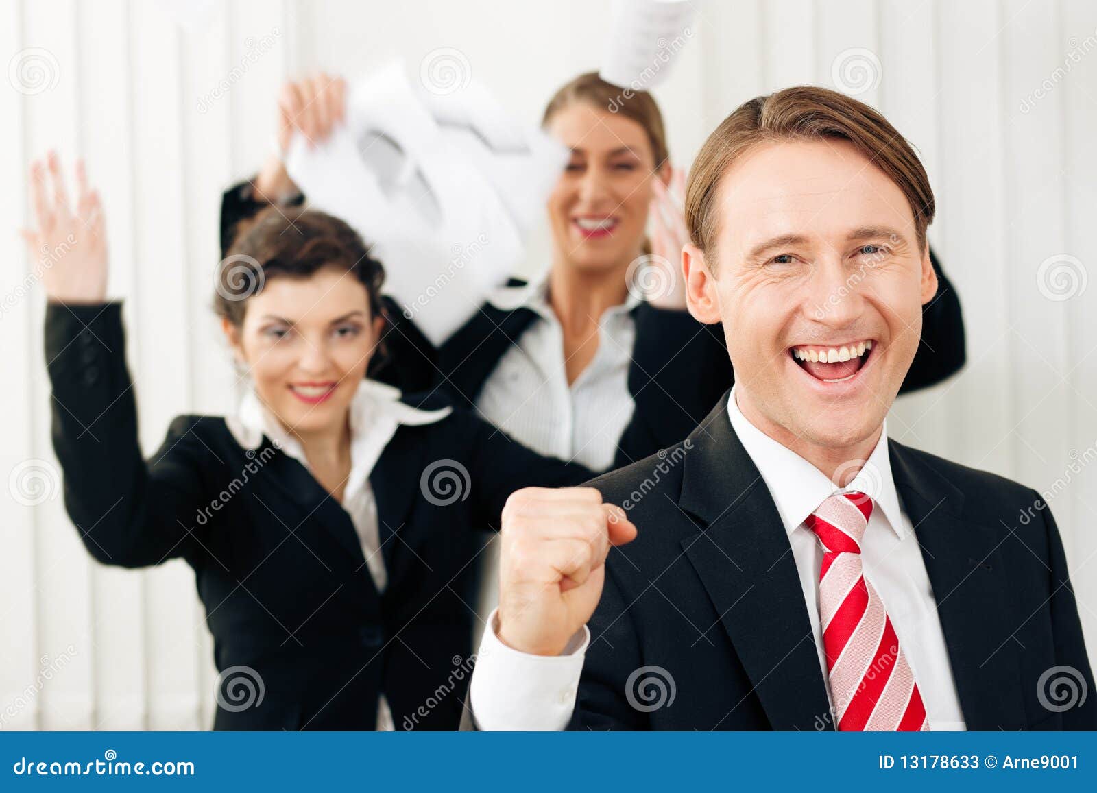 Businesspeople in Office Having Great Success Stock Image Image of