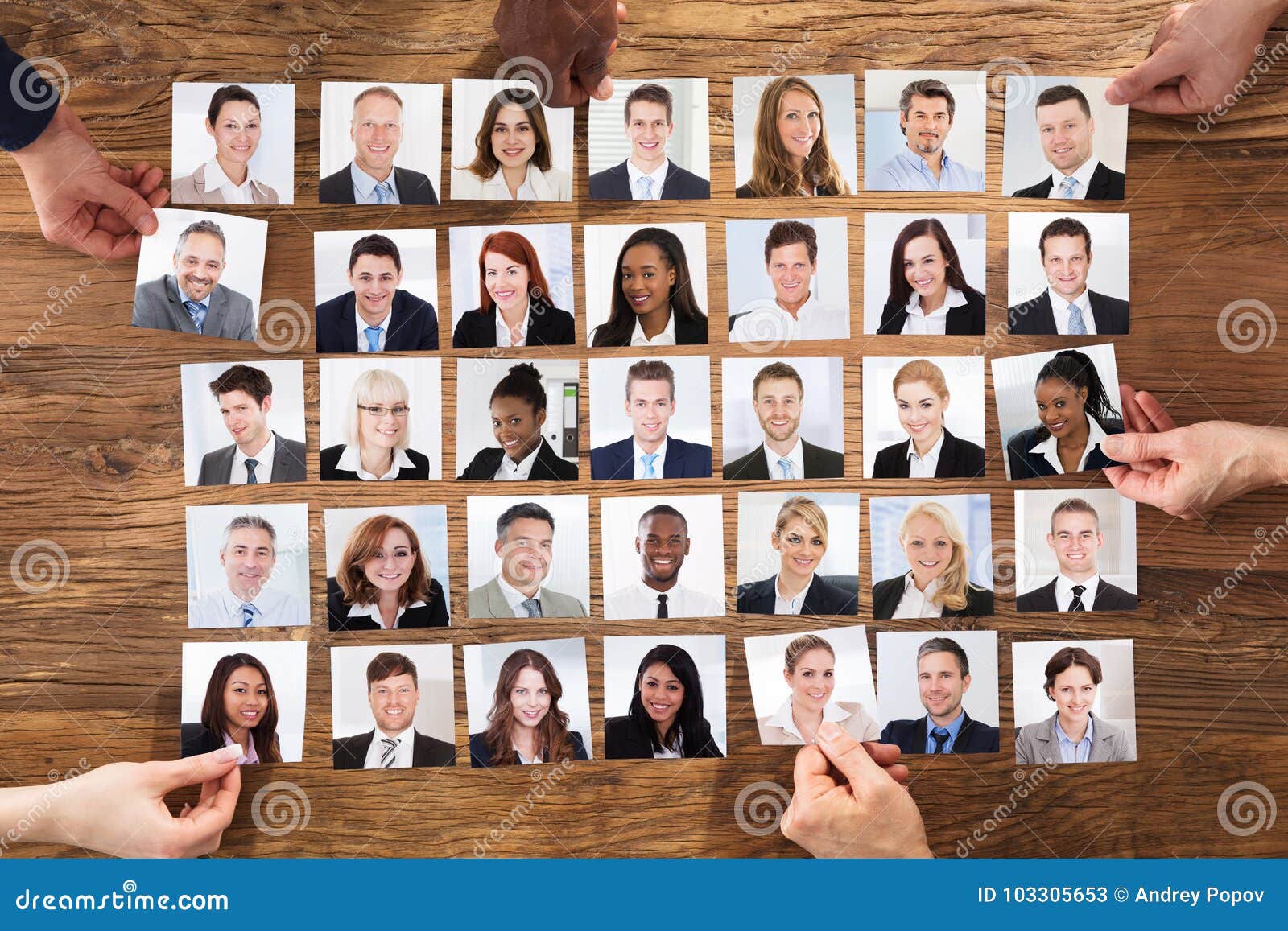 businesspeople selecting the candidate portrait photo