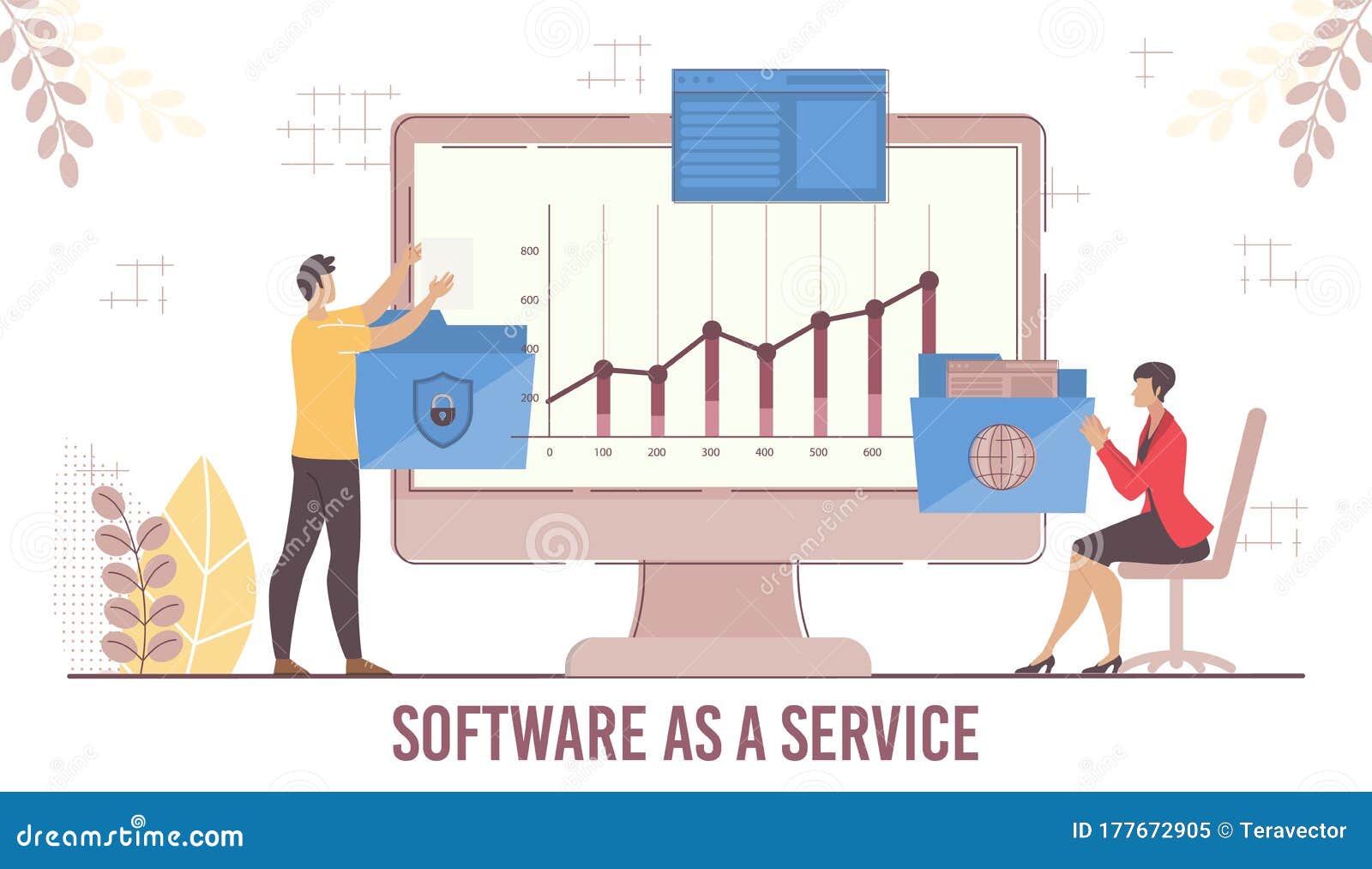 businesspeople use saas for information processing