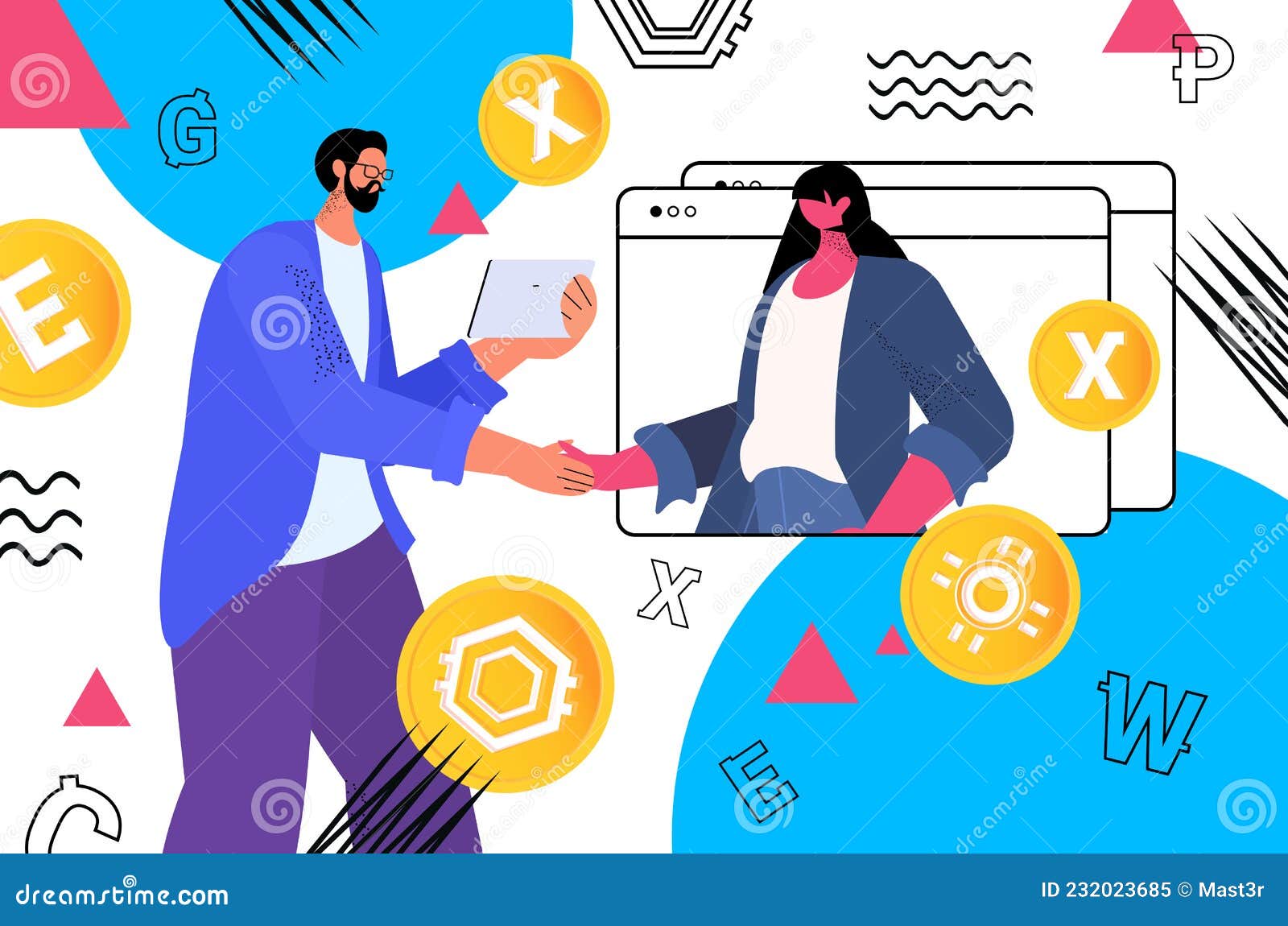 Businesspeople Using Cryptocurrency Mining Application on Tablet Pc Virtual  Money Transfer App Banking Transaction Stock Vector - Illustration of  money, finance: 232023685