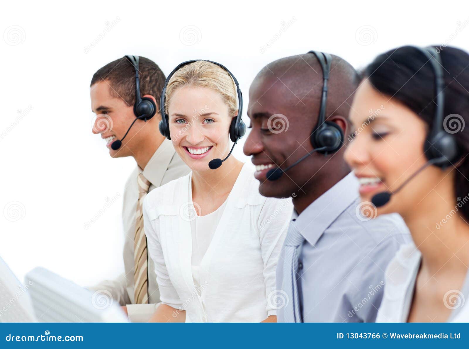 Businesspeople Working in a Call Center Stock Photo Image of