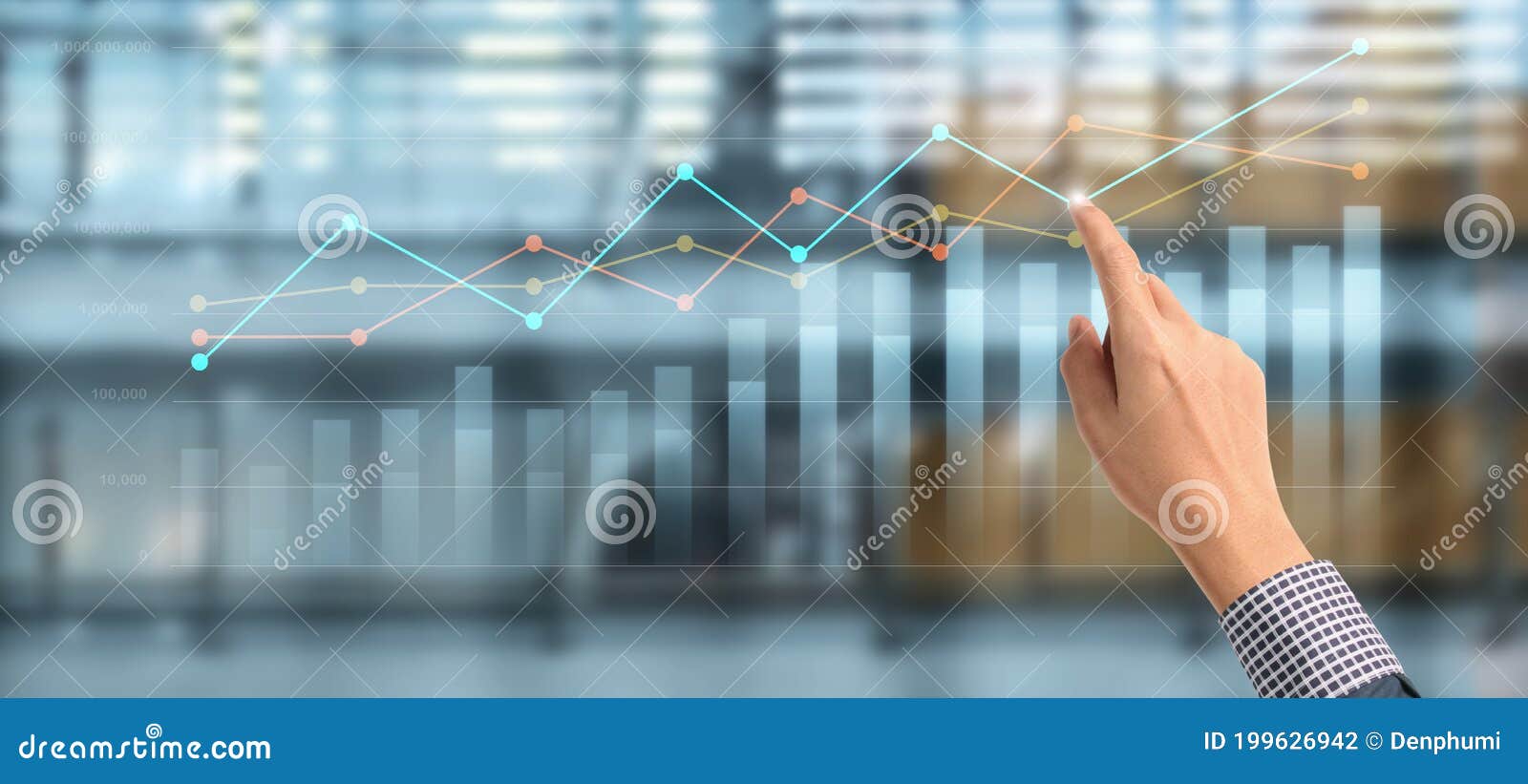 Businessplan Graph Growth and Increase of Chart Positive Indicators