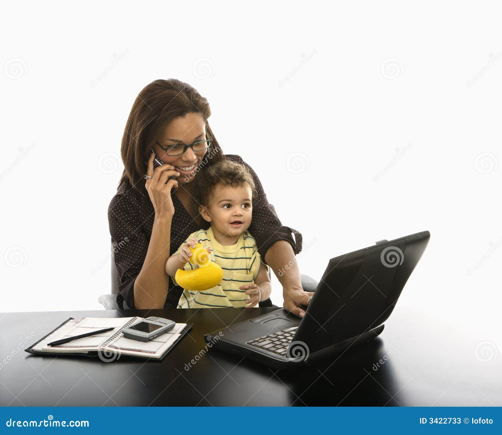 businesswoman and baby.