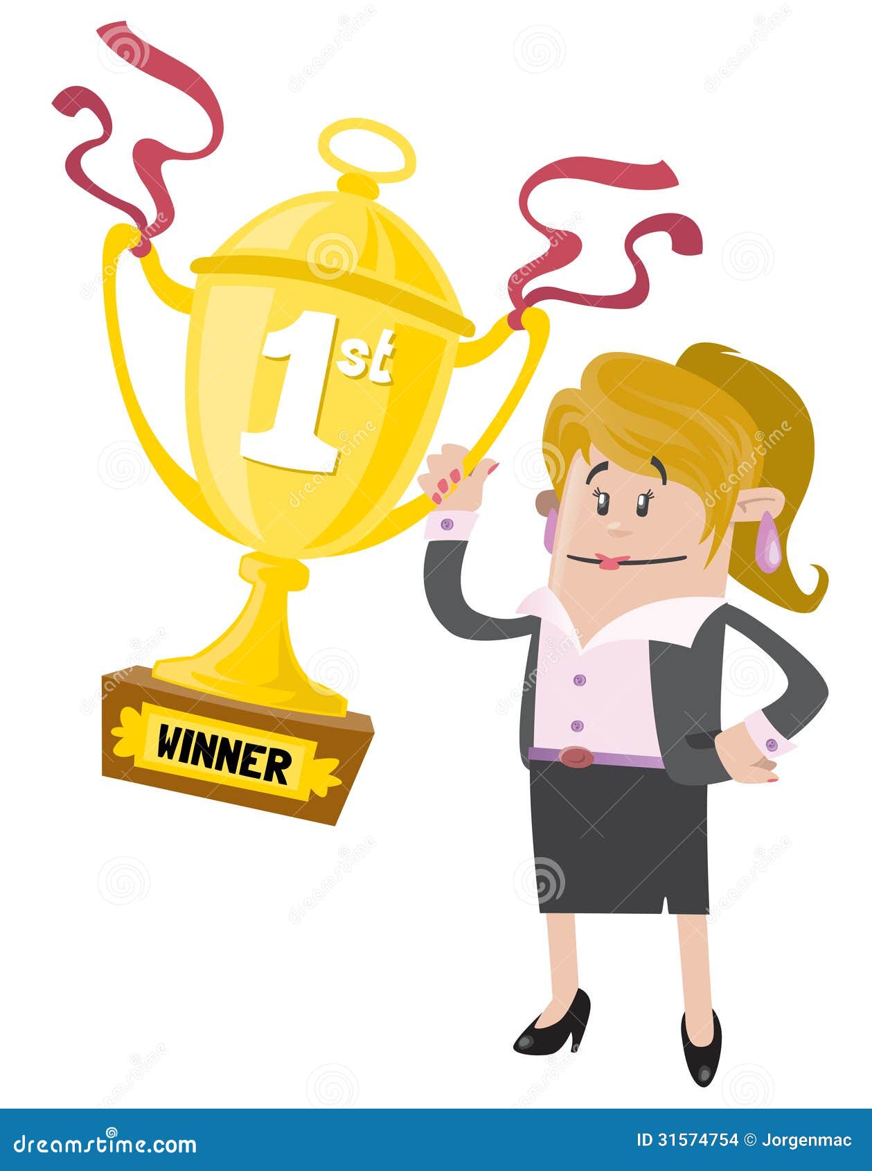 Businesswoman Buddy wins stock vector. Illustration of business - 31574754