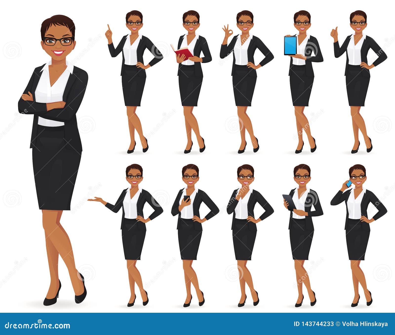 businesswoman character set