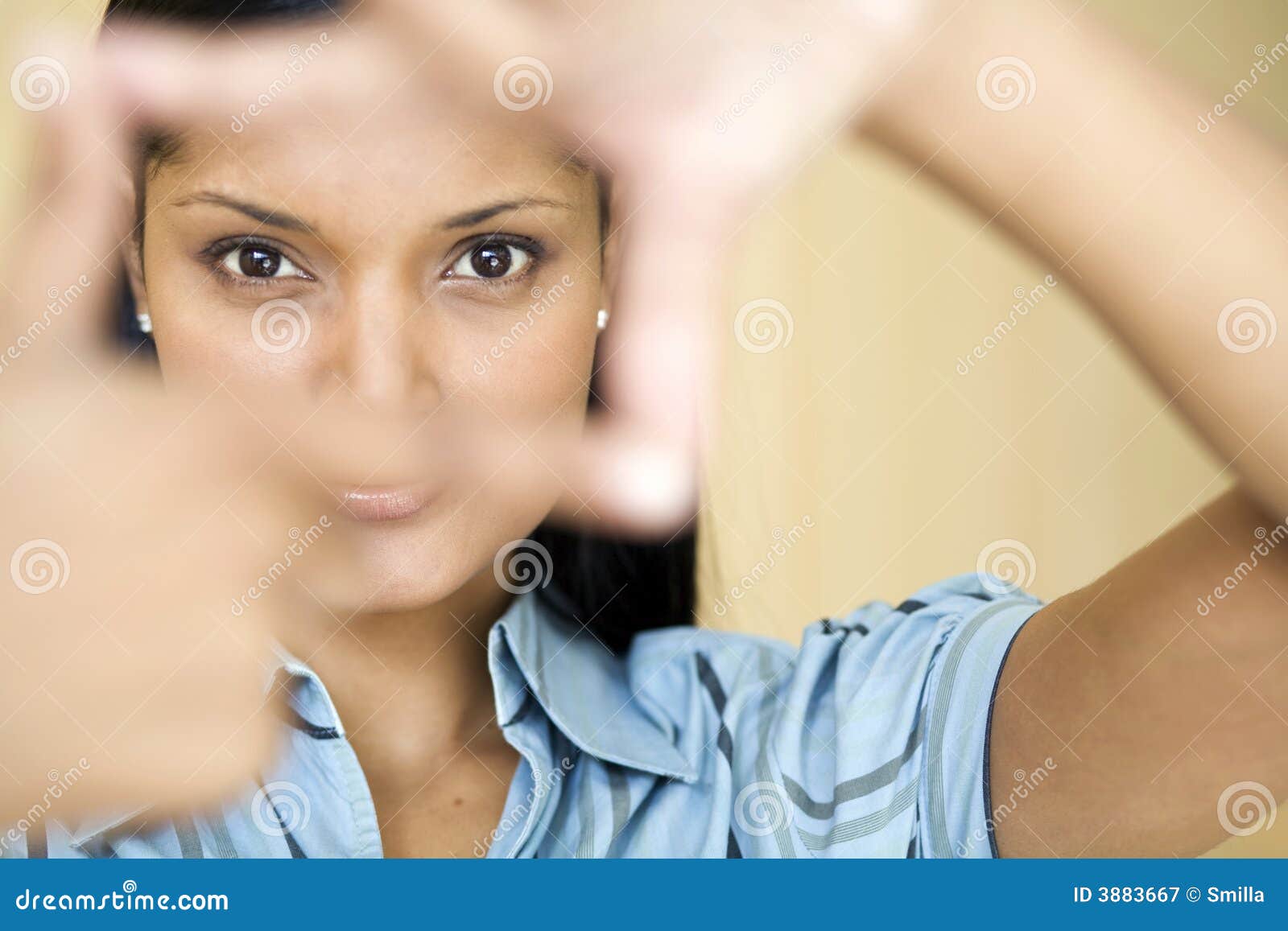 Businesswoman Framing Her Eyes Stock Image Image of concept, business