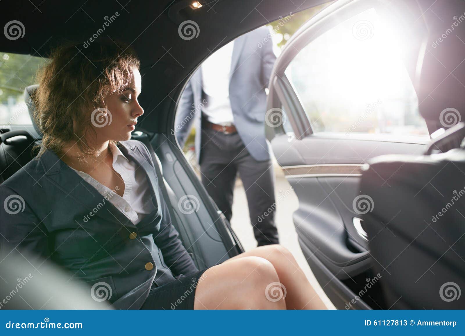 Businesswoman Getting Out Of A Car Stock Image Image Of Lifestyle Passenger 61127813 