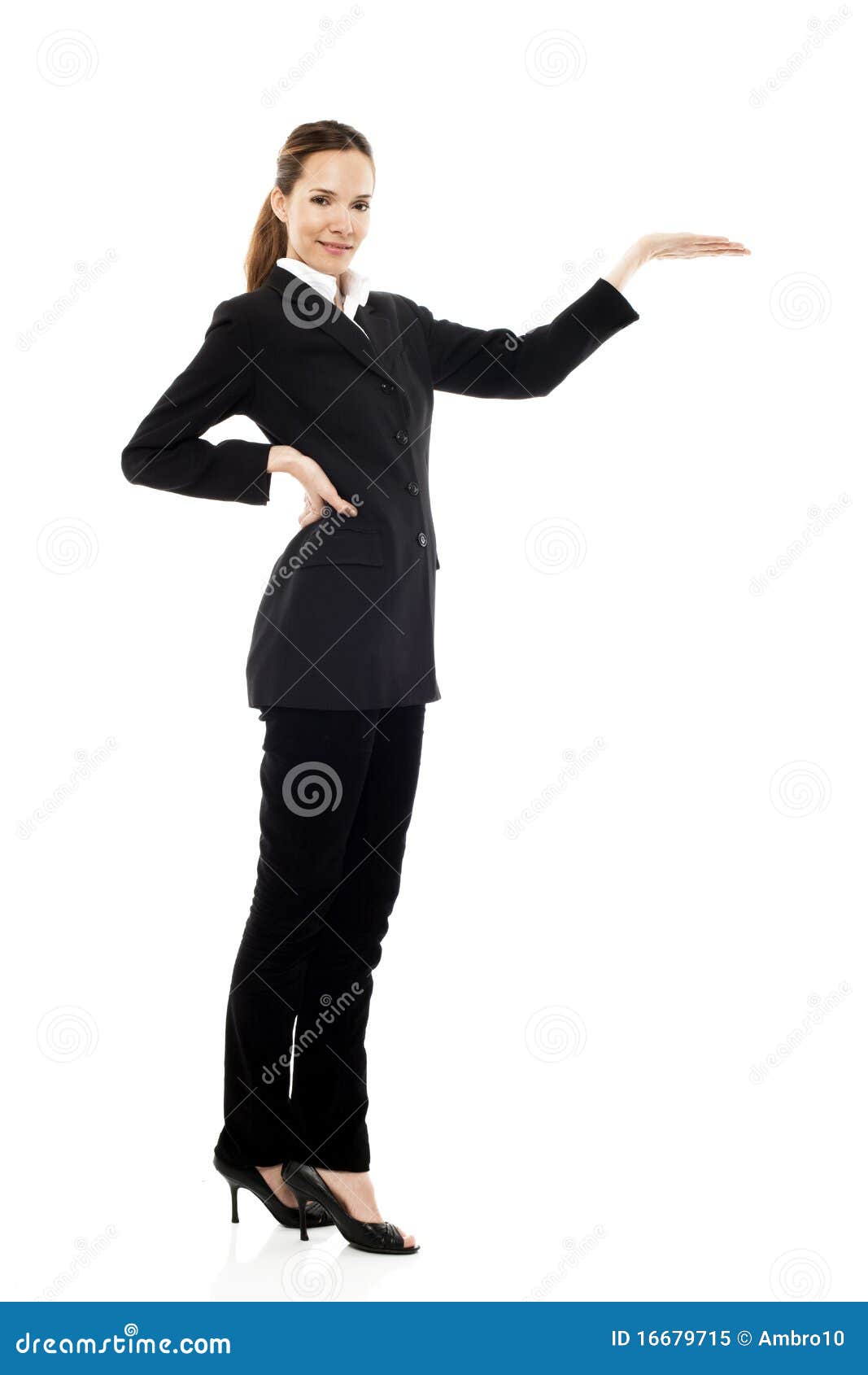 Businesswoman with Hand Raised Stock Image - Image of employees, camera ...