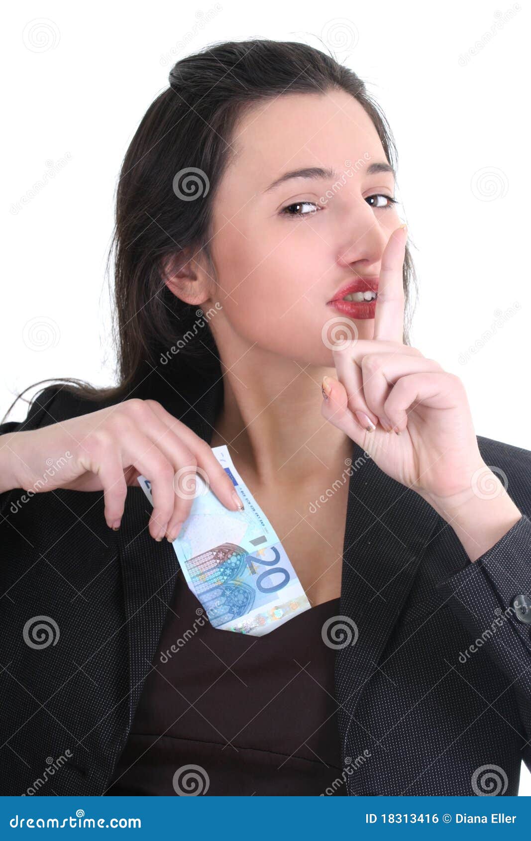 Businesswoman hiding money stock photo. Image of occupation 18313416