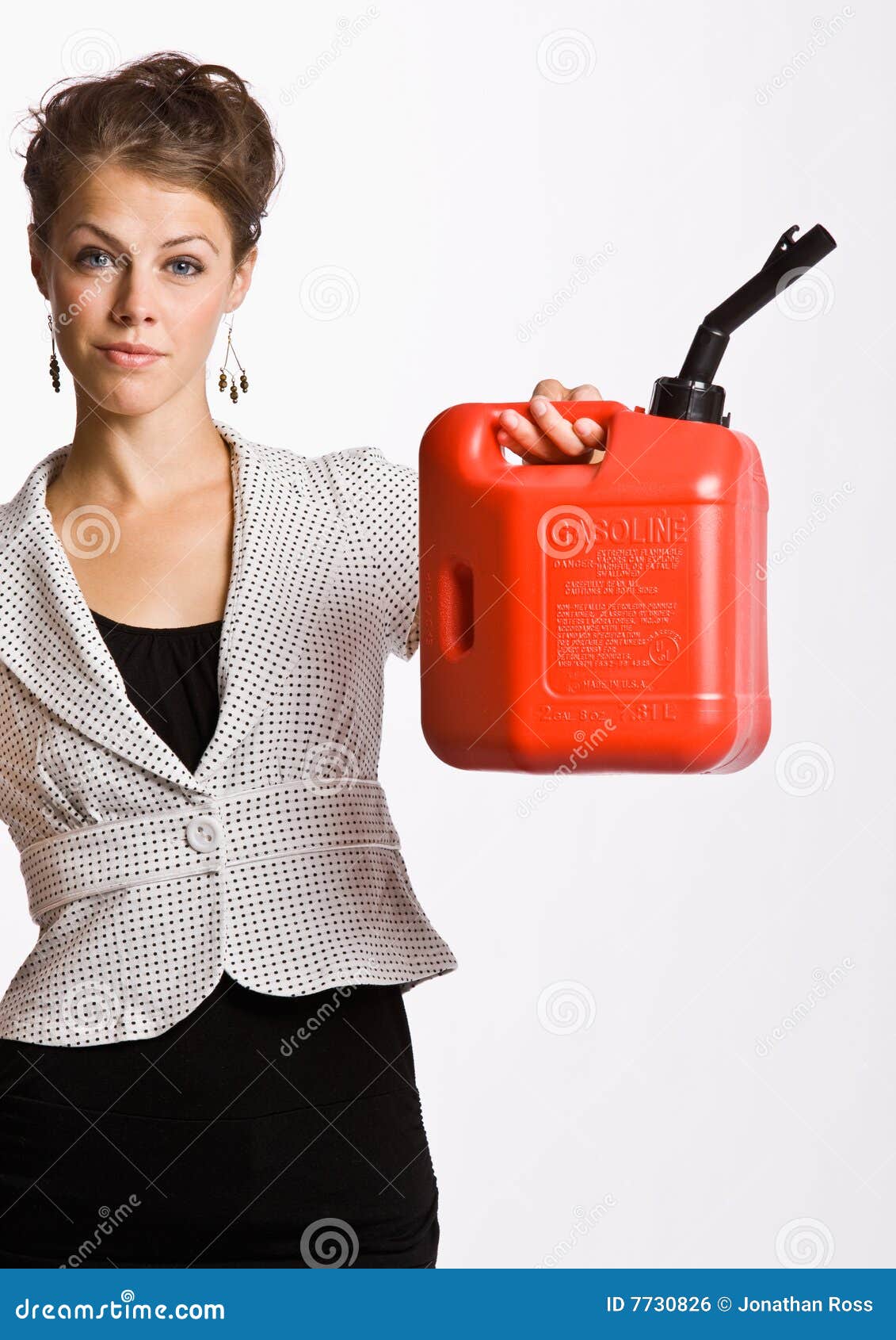 Businesswoman Holding Gas Can Stock Photo Image of people, gasoline