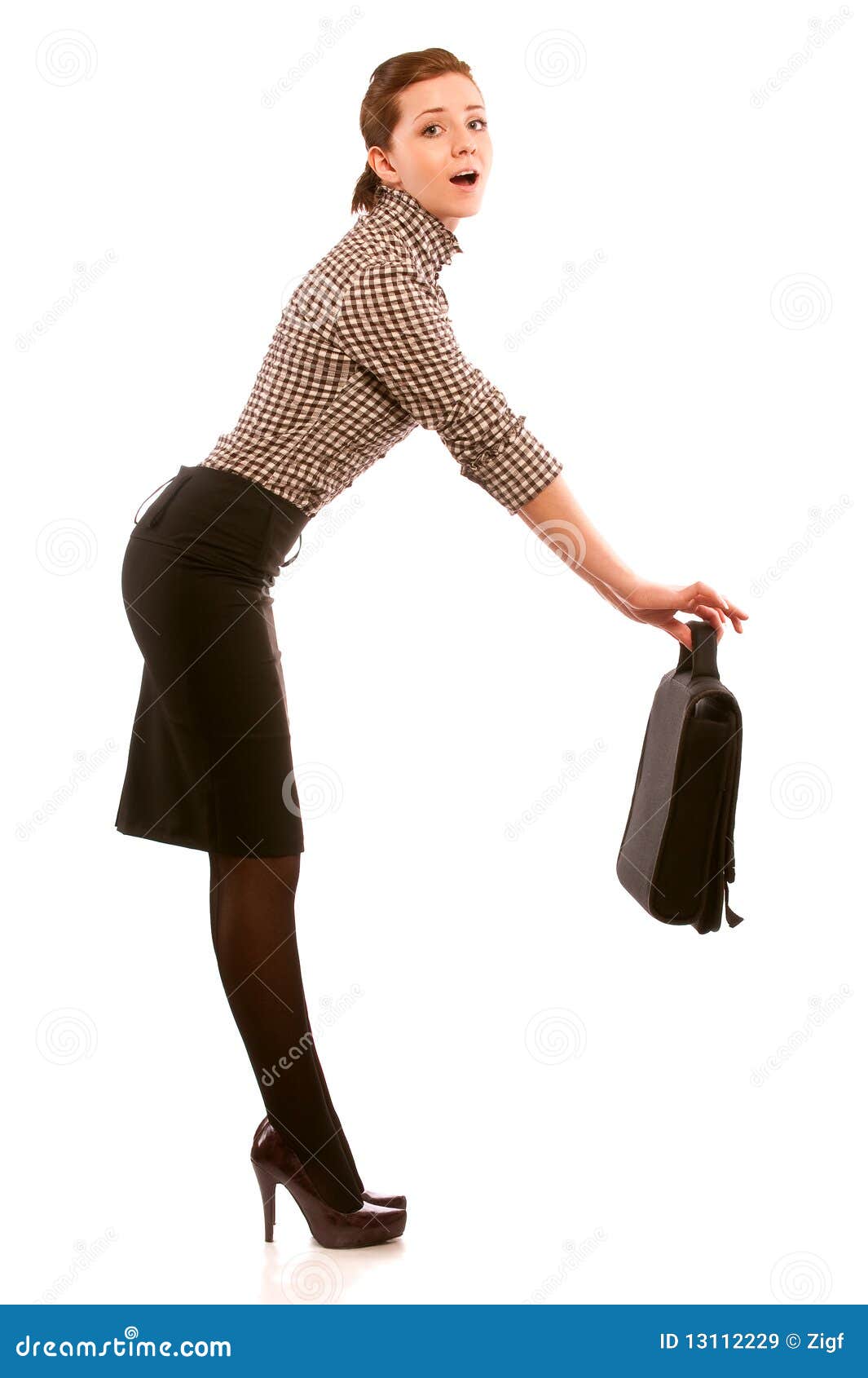 Businesswoman Holding a Portfolio Stock Image Image of career