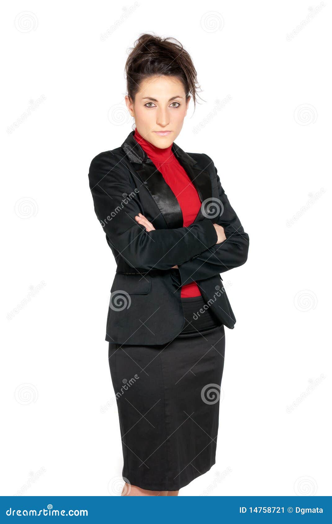 Businesswoman Looking Serious Isolated on White Stock Image - Image of ...