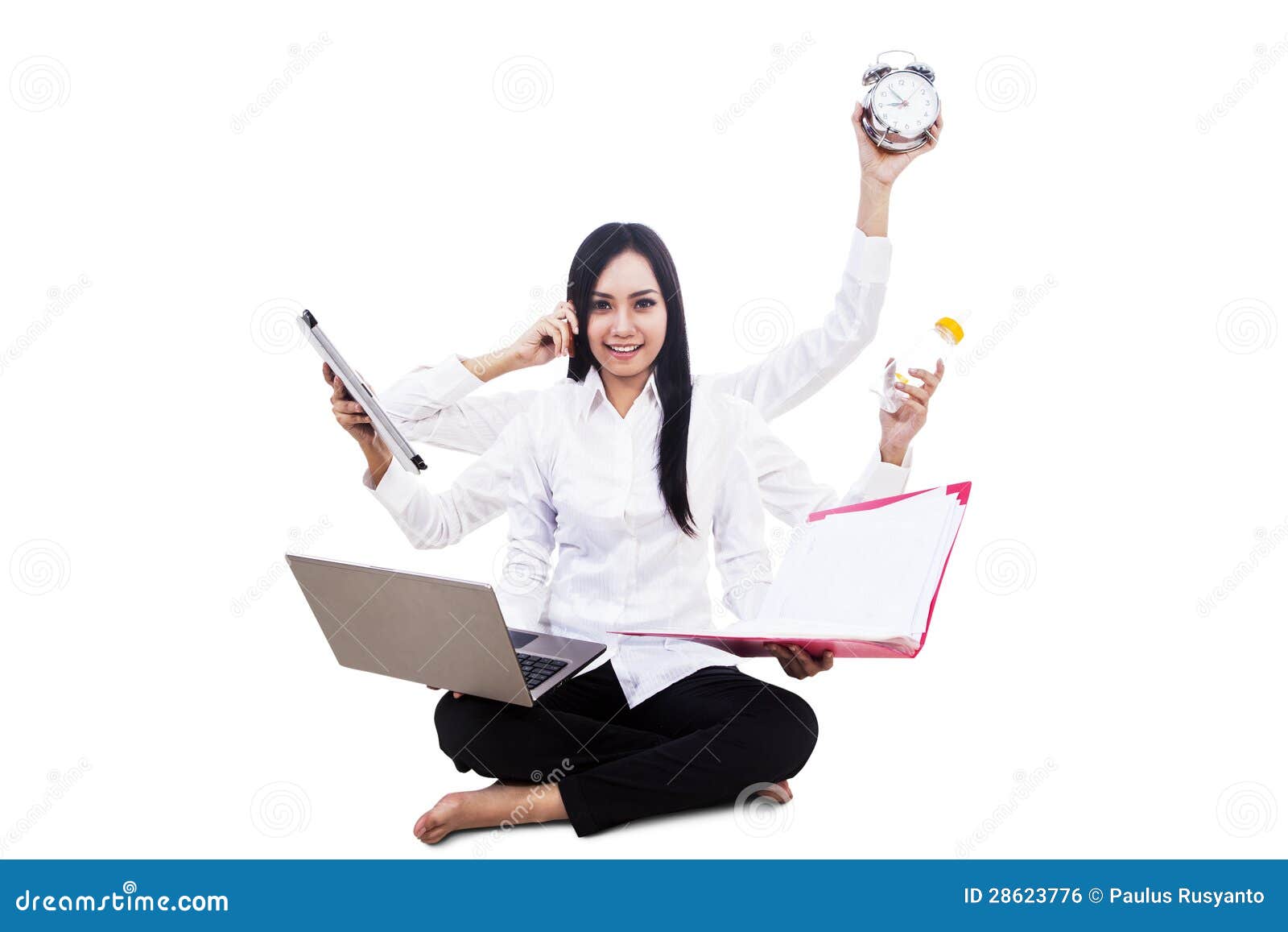 businesswoman multitasking 