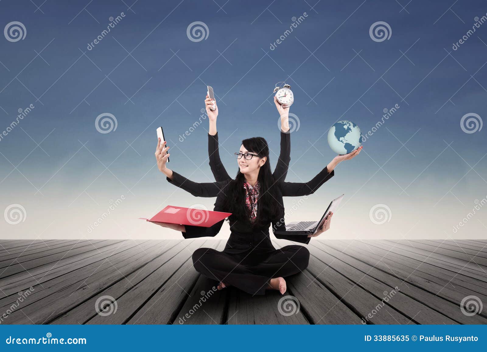 businesswoman multitasking
