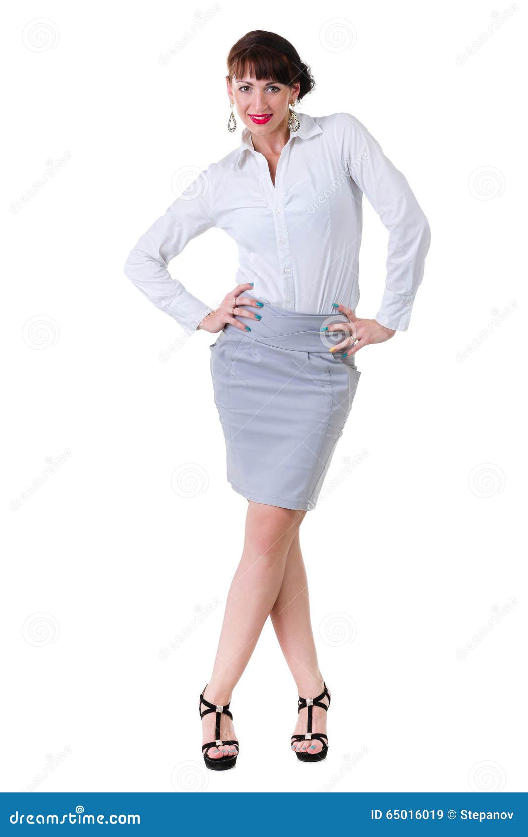 Businesswoman Posing Isolated Stock Image - Image of happy, manager ...