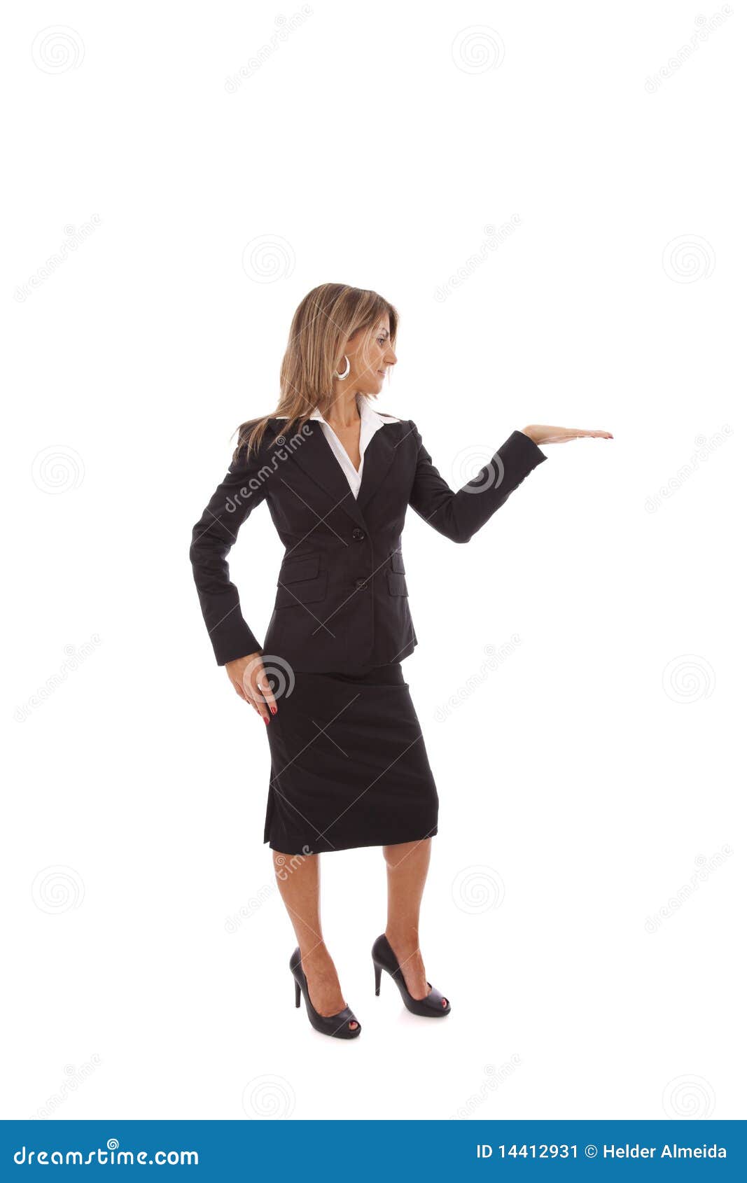 Businesswoman Showing Something Stock Image - Image of document, hold ...