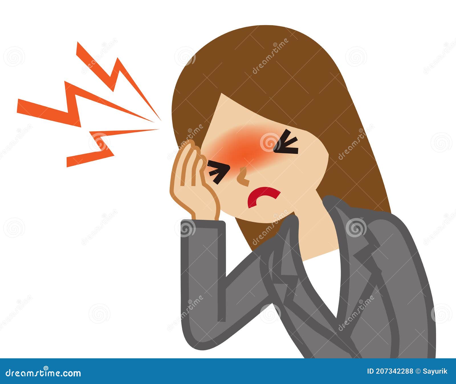 Businesswoman Suffers from Headache, Simple Cartoon Style Stock Vector - Illustration of clip, white: 207342288 Businesswoman Suffers from Headache, Simple Cartoon Style Stock Vector - Illustration of clip, white: 207342288