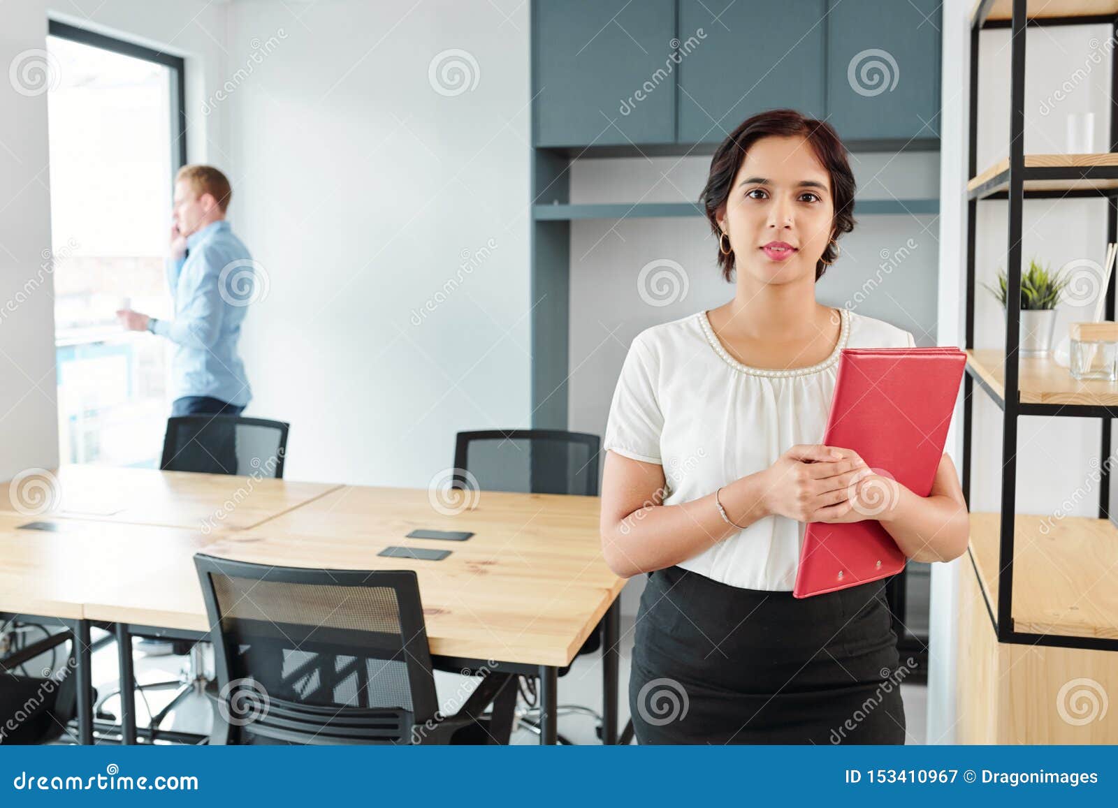 Businesswoman Working at Office Stock Image - Image of welldressed ...