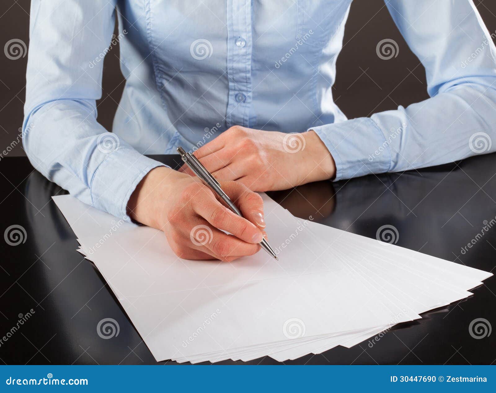 Businesswoman Writing Down Notes Stock Photo - Image of hold ...