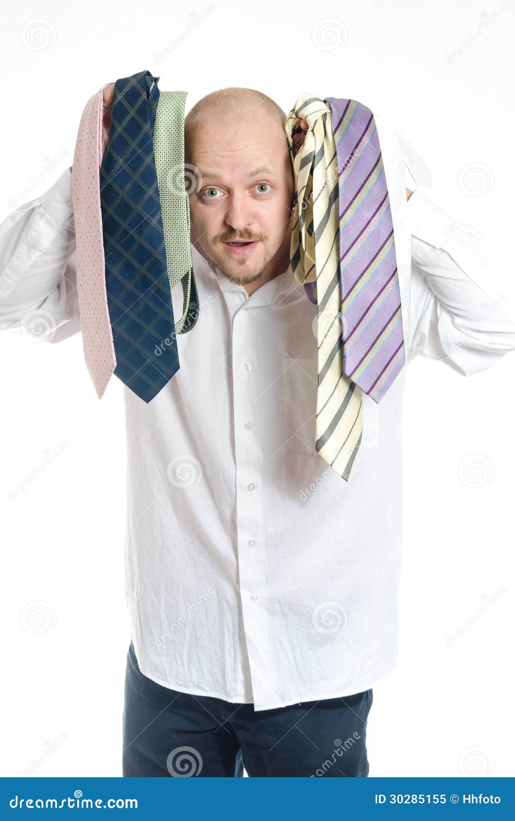 Bussines man choosing ties stock image. Image of youth 30285155