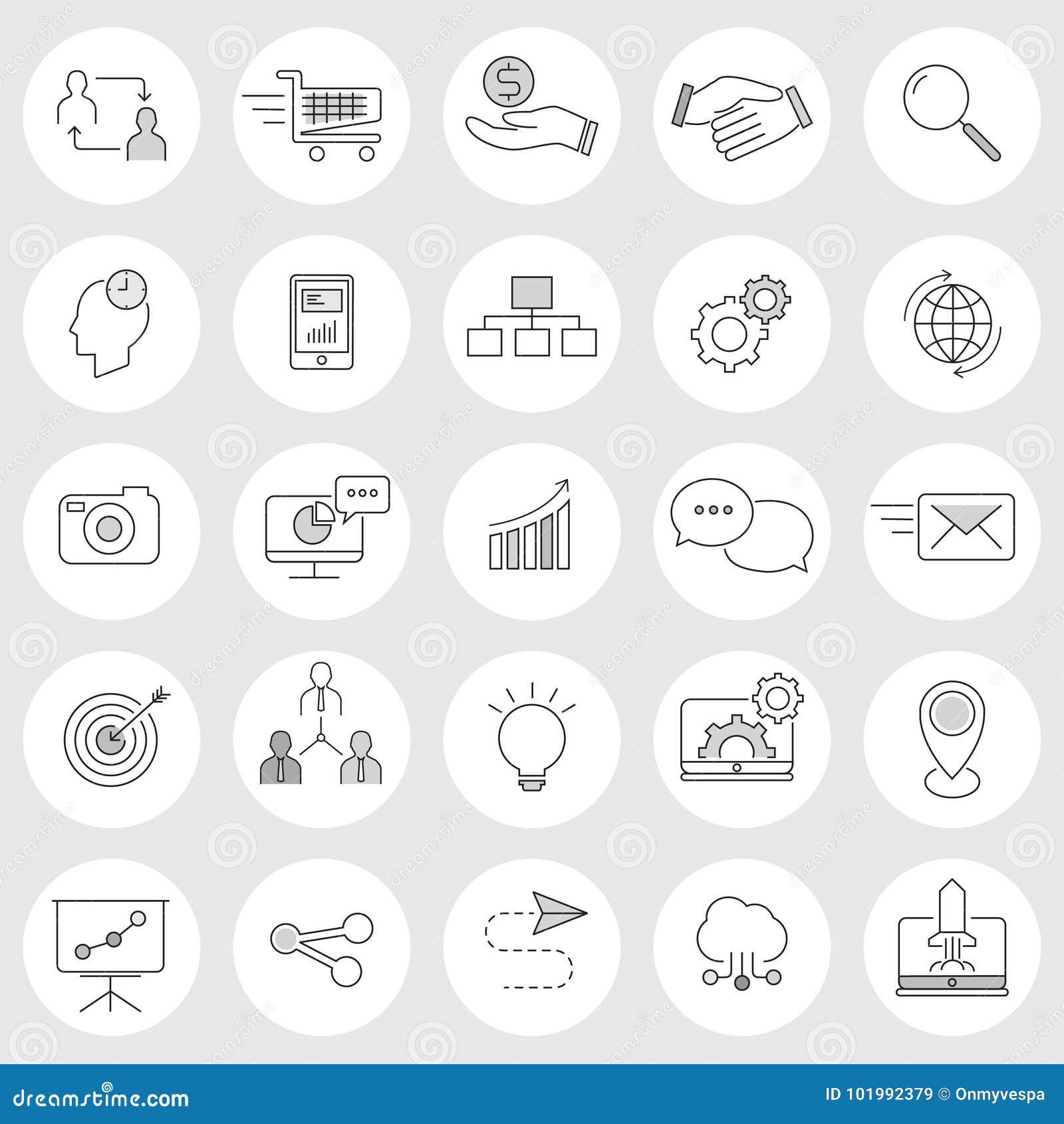 bussiness communication  icons set