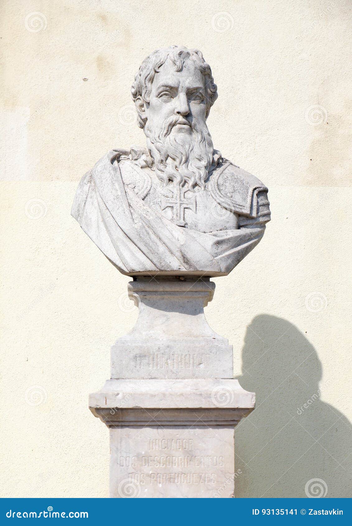 bust of henry the navigator in the san pedro de alcantara garden
