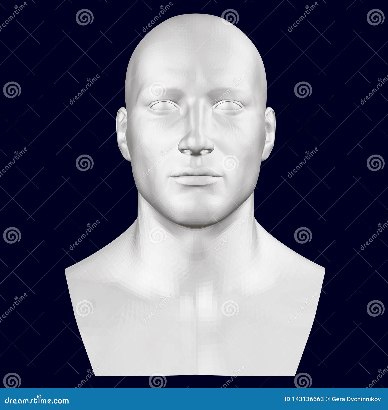 Sculptural Bust Of The Greek God. Flat Illustration Of The Greek King On The Column. Vector