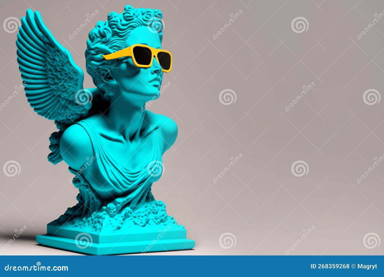 Bust Sculpture with Sunglasses. Sculpture in Glasses, Minimal