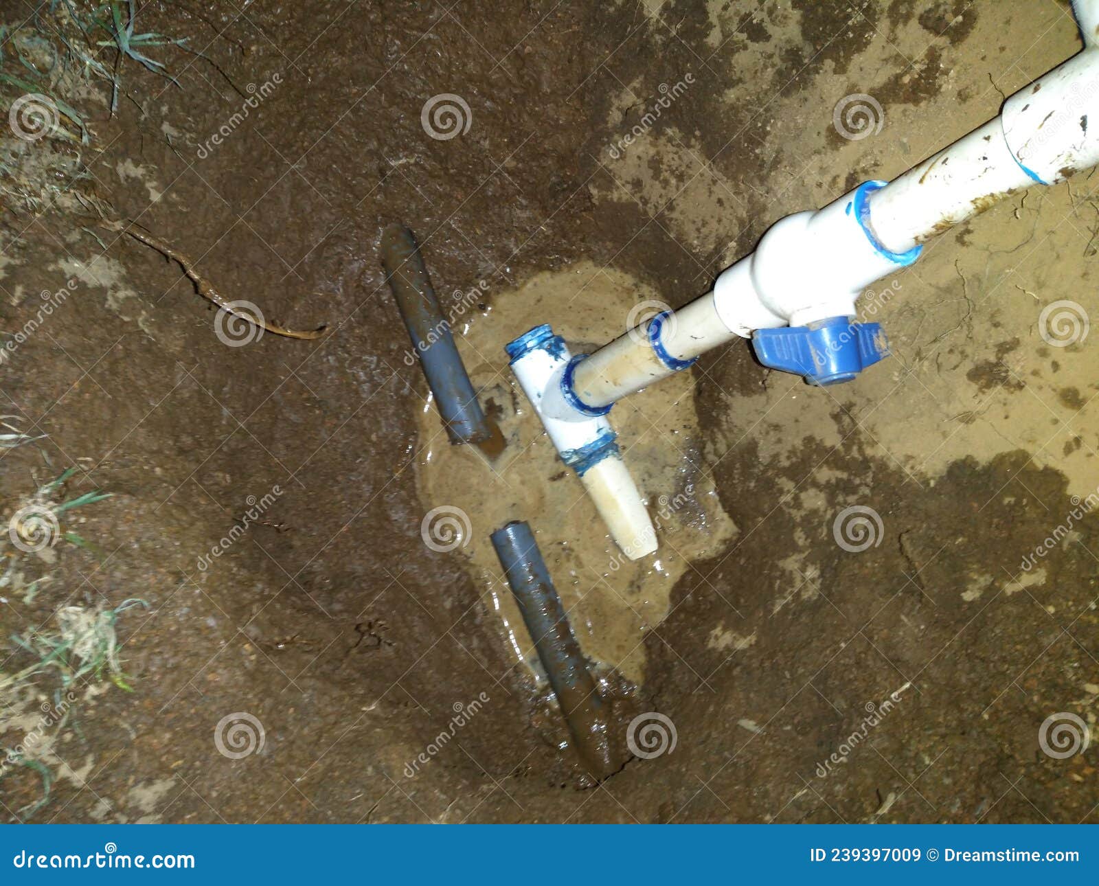 Busted pipes water line stock image. Image of pipes 239397009