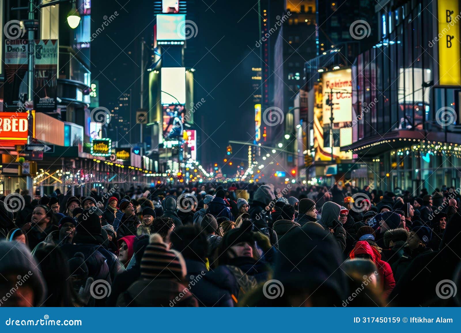 a bustling crowd of revelers walking down a city street at night, a bustling crowd of revelers in the streets