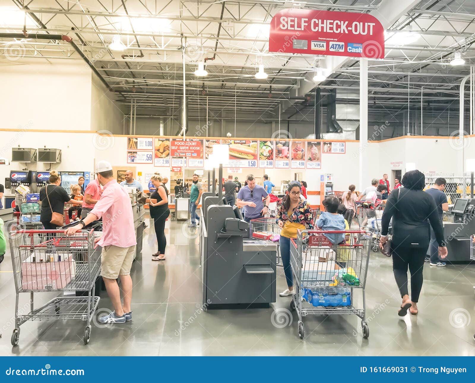 Busy Customers At Self-checkout Kiosks Area Of Costco In Churchill Way, Dallas Editorial Photo ...