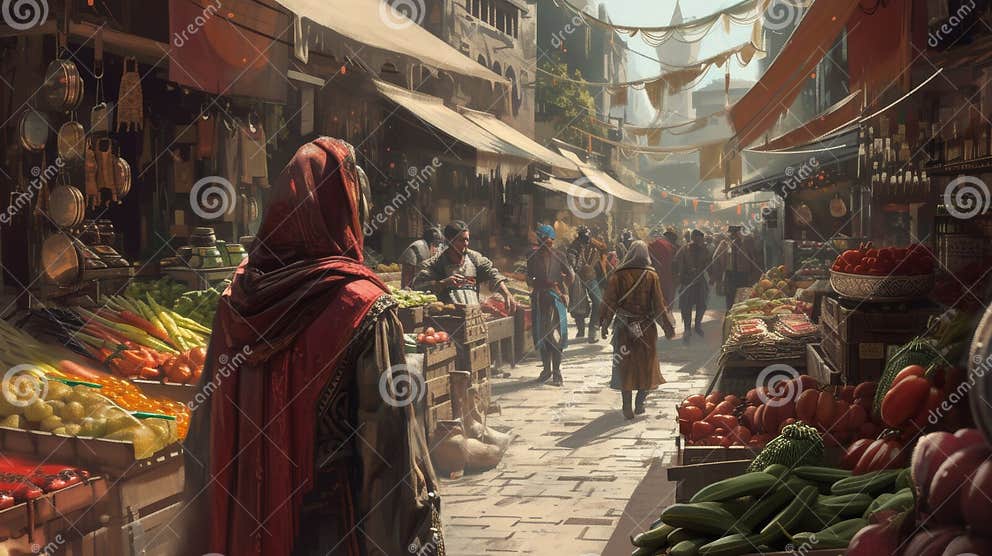 Busy Middle Eastern Marketplace with Vibrant Colors Stock Image Image Busy Middle Eastern Marketplace with Vibrant Colors Stock Image Image