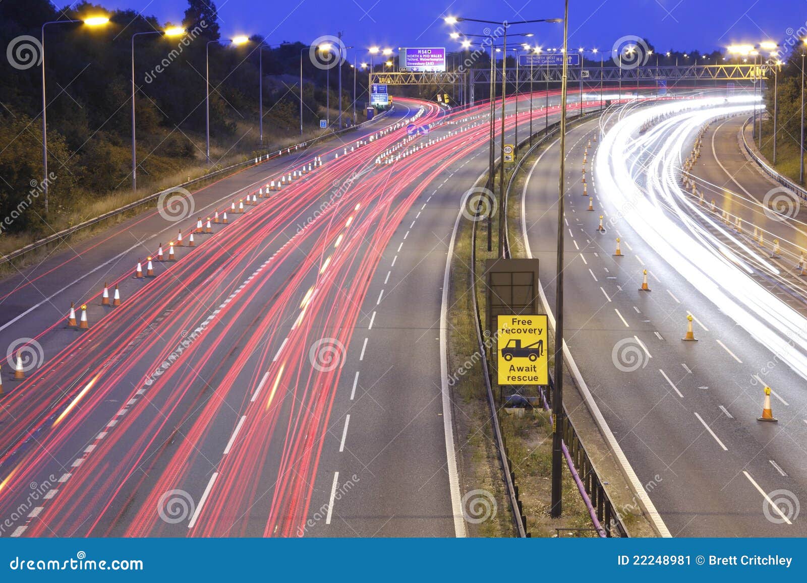 busy motorway roadworks