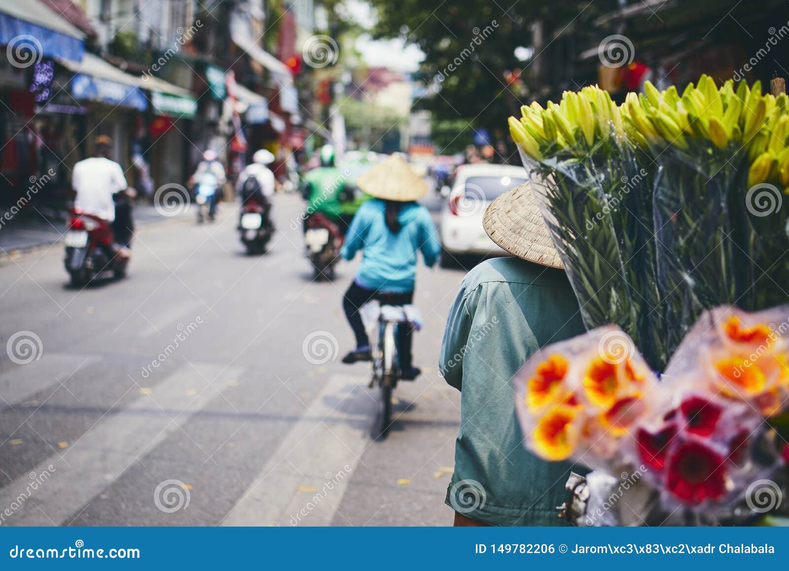 busy street in hanoi