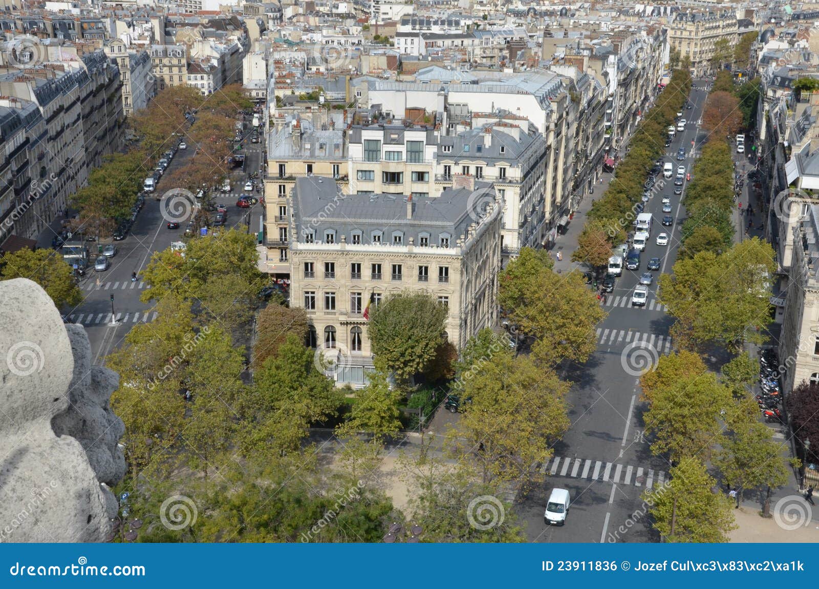 Busy street in Paris stock photo. Image of road, tourist - 23911836