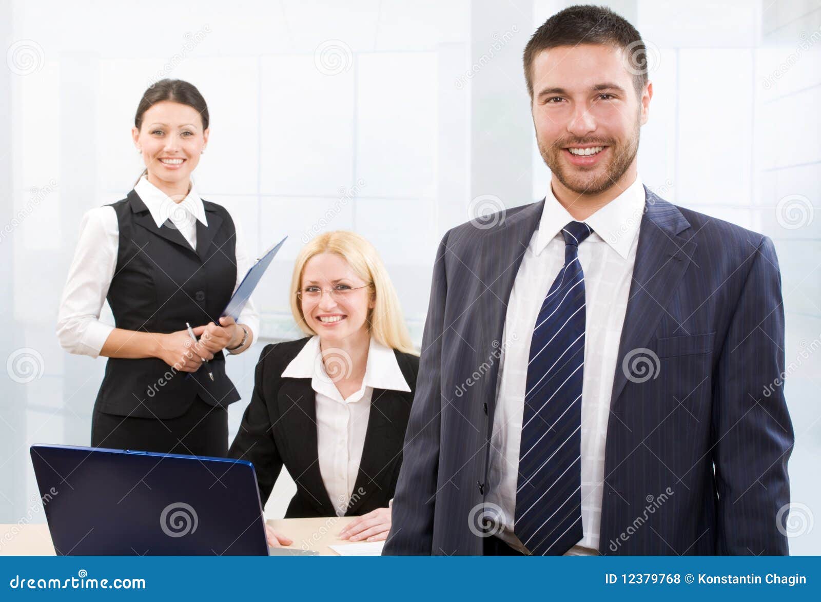 Busy white collar workers stock photo. Image of laptop 12379768