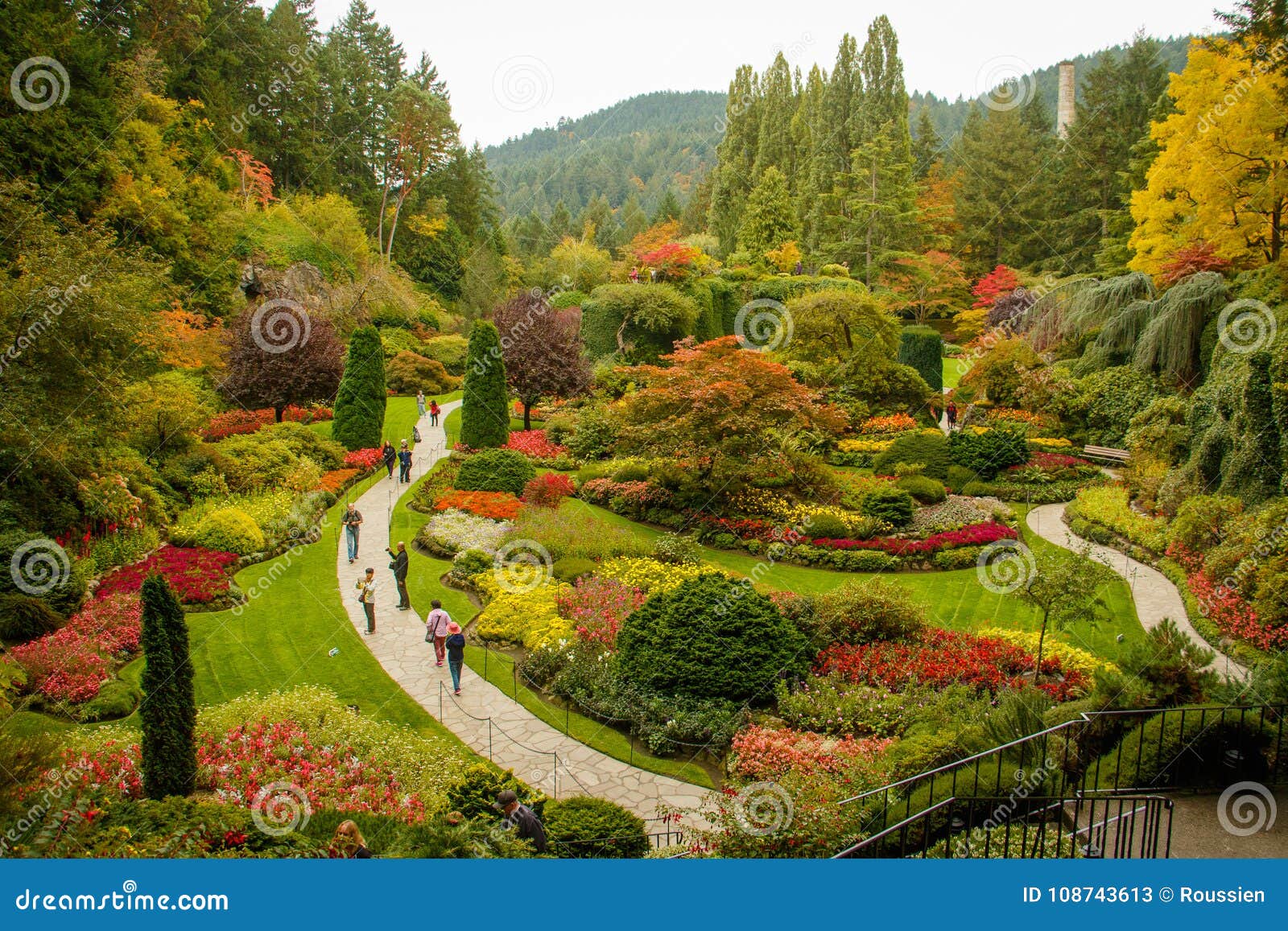 Butchart Botanical Garden In Victoria Town In Vancouver Island